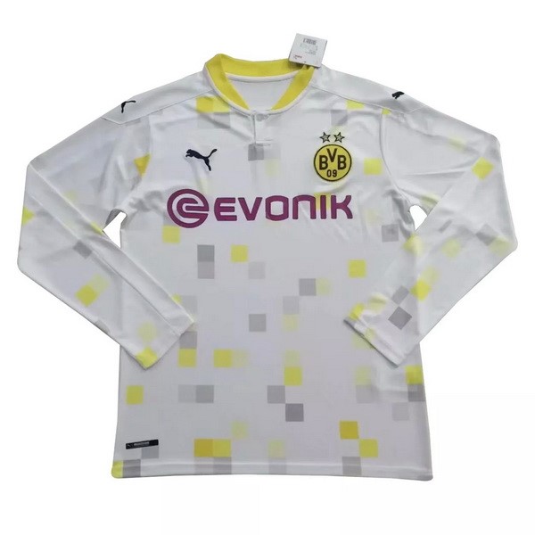 Camiseta Borussia Dortmund Replica Tercera Ropa ML 2020/21 Blanco